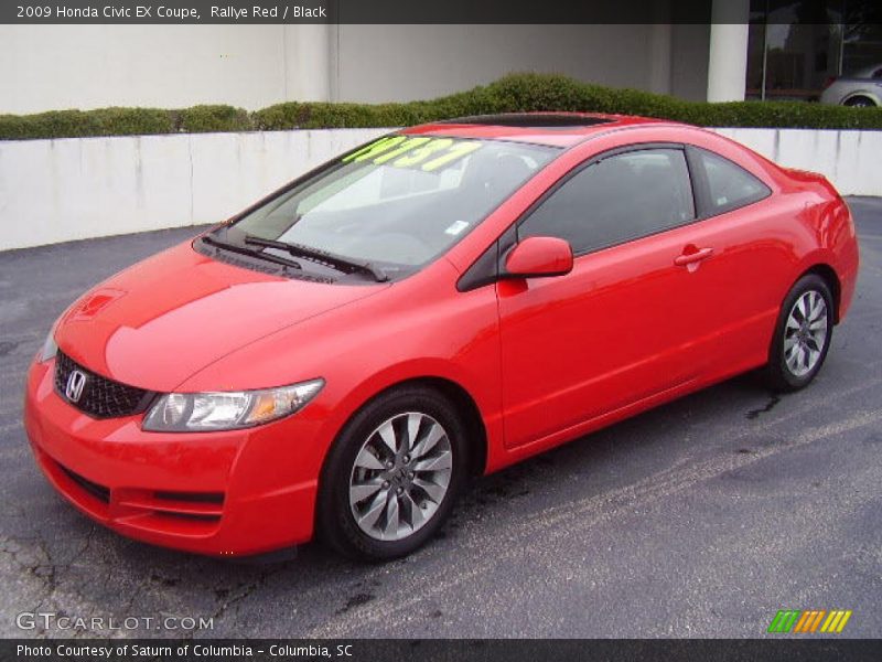 Rallye Red / Black 2009 Honda Civic EX Coupe