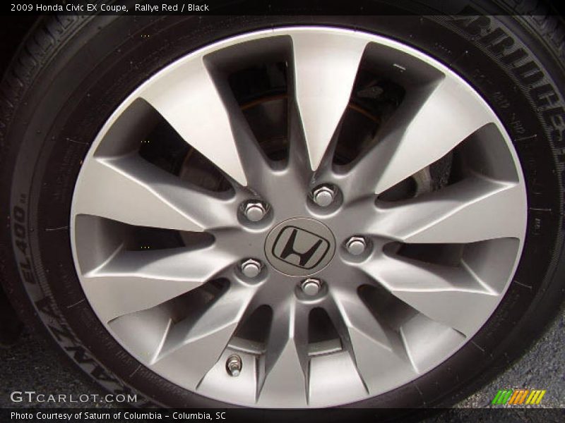 Rallye Red / Black 2009 Honda Civic EX Coupe