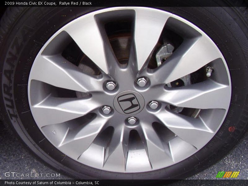 Rallye Red / Black 2009 Honda Civic EX Coupe