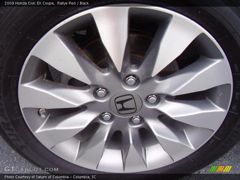 Rallye Red / Black 2009 Honda Civic EX Coupe