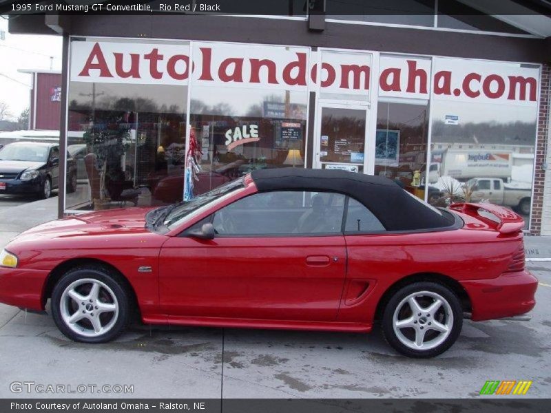 Rio Red / Black 1995 Ford Mustang GT Convertible