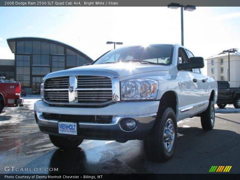 Bright White / Khaki 2008 Dodge Ram 2500 SLT Quad Cab 4x4