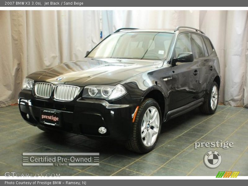 Jet Black / Sand Beige 2007 BMW X3 3.0si