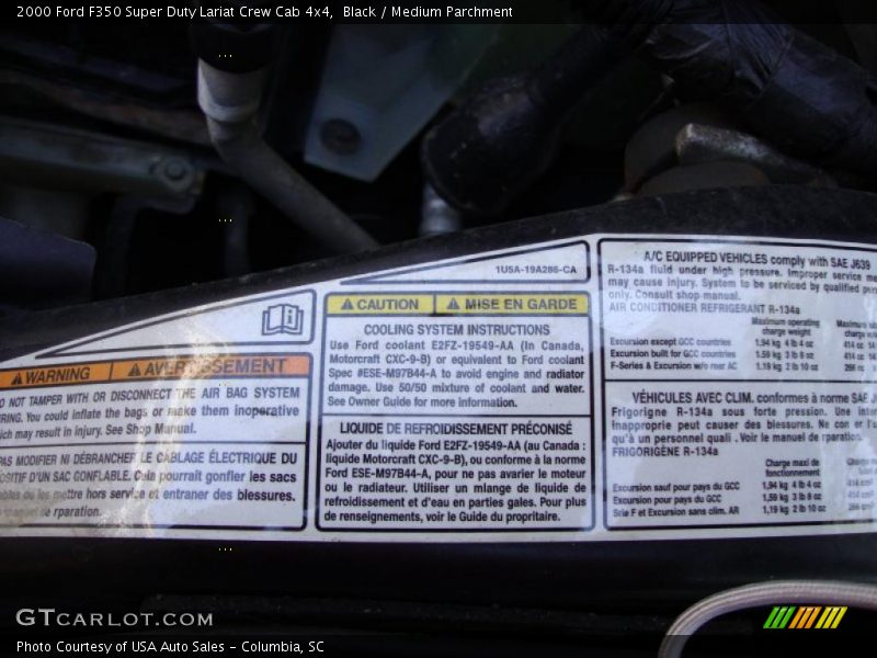 Black / Medium Parchment 2000 Ford F350 Super Duty Lariat Crew Cab 4x4