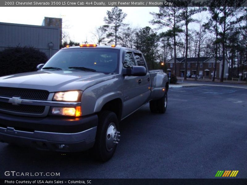 Light Pewter Metallic / Medium Gray 2003 Chevrolet Silverado 3500 LS Crew Cab 4x4 Dually