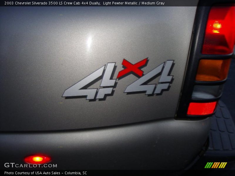 Light Pewter Metallic / Medium Gray 2003 Chevrolet Silverado 3500 LS Crew Cab 4x4 Dually