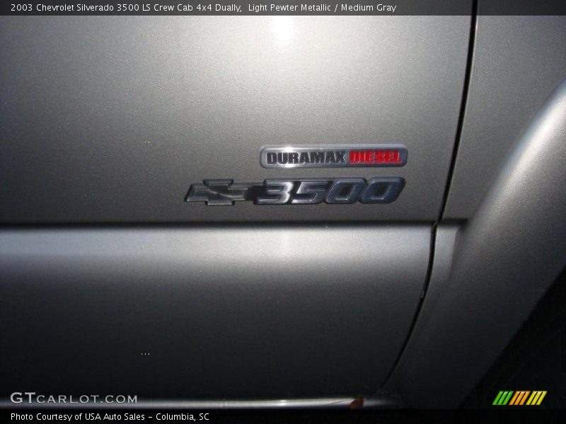 Light Pewter Metallic / Medium Gray 2003 Chevrolet Silverado 3500 LS Crew Cab 4x4 Dually