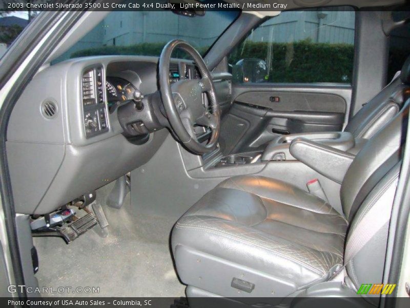 Light Pewter Metallic / Medium Gray 2003 Chevrolet Silverado 3500 LS Crew Cab 4x4 Dually