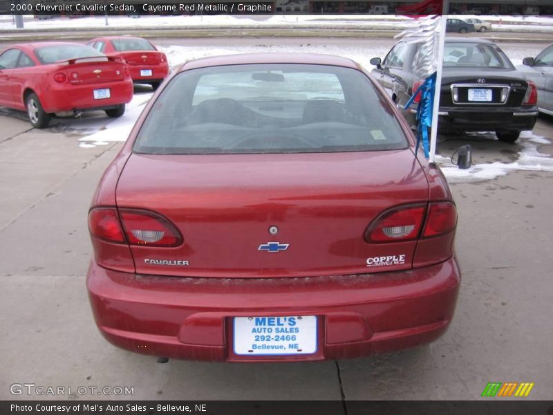 Cayenne Red Metallic / Graphite 2000 Chevrolet Cavalier Sedan