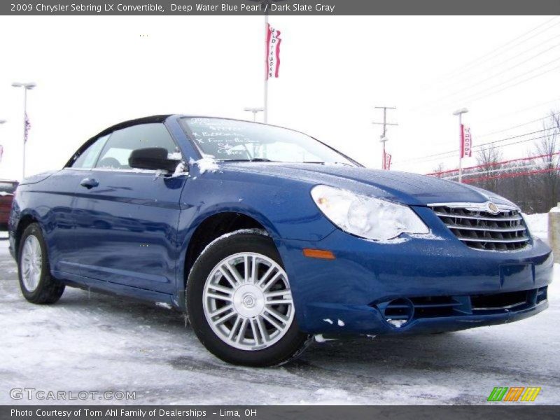 Deep Water Blue Pearl / Dark Slate Gray 2009 Chrysler Sebring LX Convertible