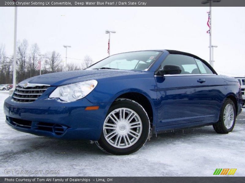 Deep Water Blue Pearl / Dark Slate Gray 2009 Chrysler Sebring LX Convertible