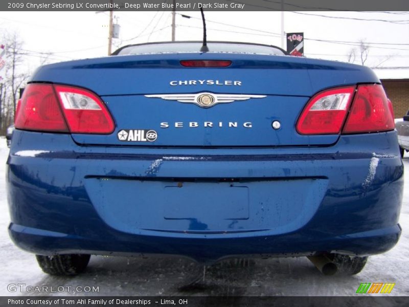 Deep Water Blue Pearl / Dark Slate Gray 2009 Chrysler Sebring LX Convertible