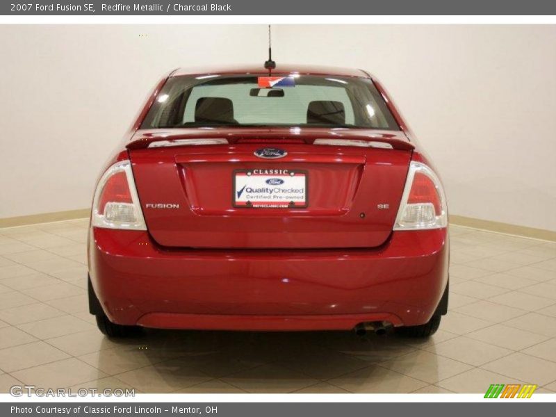 Redfire Metallic / Charcoal Black 2007 Ford Fusion SE