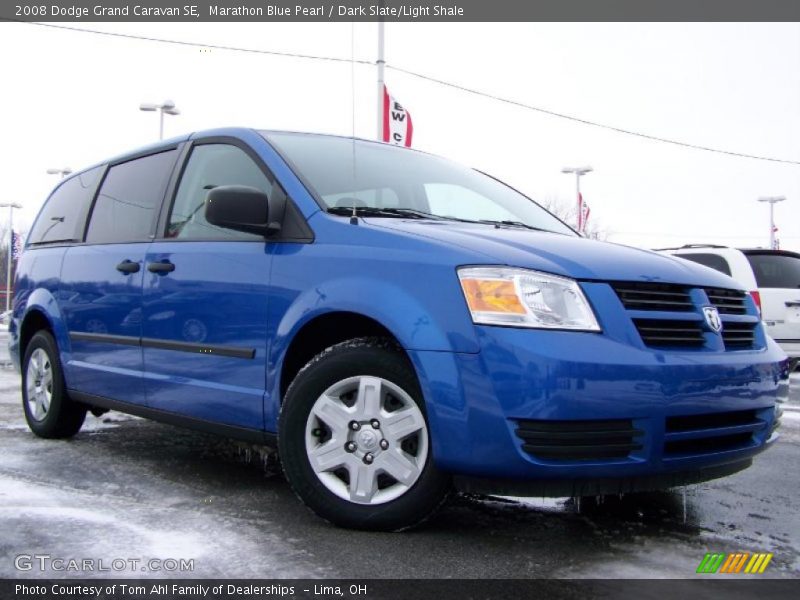 Marathon Blue Pearl / Dark Slate/Light Shale 2008 Dodge Grand Caravan SE