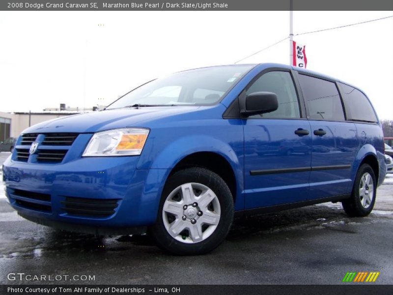 Marathon Blue Pearl / Dark Slate/Light Shale 2008 Dodge Grand Caravan SE
