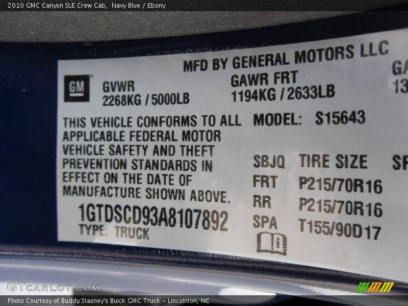 Navy Blue / Ebony 2010 GMC Canyon SLE Crew Cab