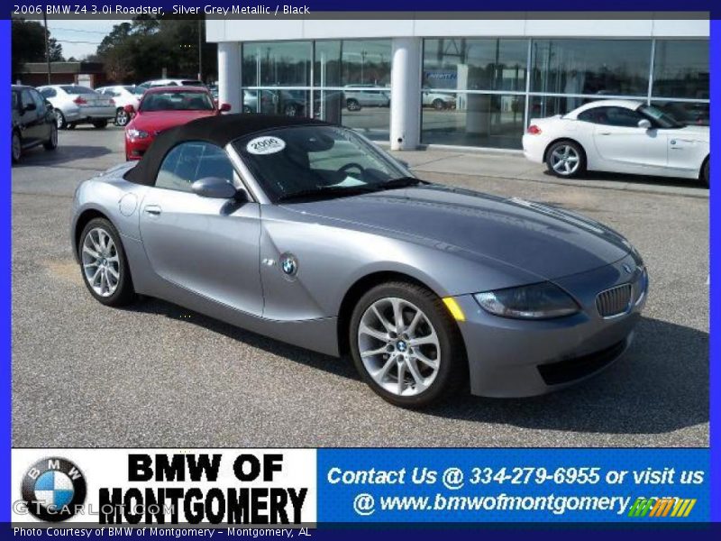 Silver Grey Metallic / Black 2006 BMW Z4 3.0i Roadster