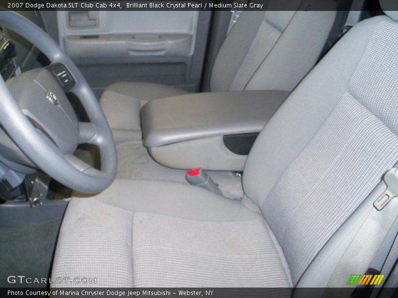 Brilliant Black Crystal Pearl / Medium Slate Gray 2007 Dodge Dakota SLT Club Cab 4x4