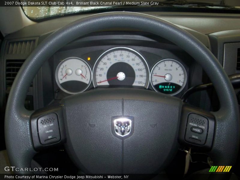 Brilliant Black Crystal Pearl / Medium Slate Gray 2007 Dodge Dakota SLT Club Cab 4x4