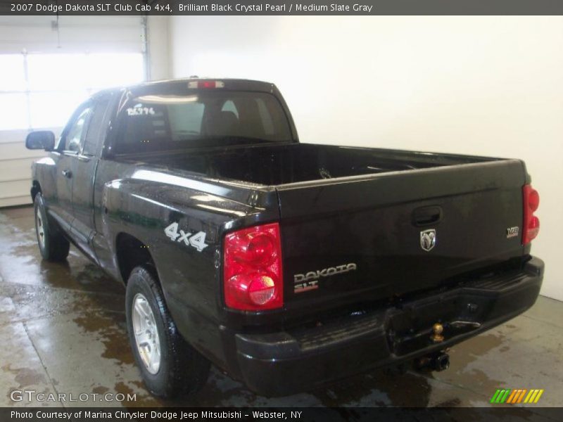 Brilliant Black Crystal Pearl / Medium Slate Gray 2007 Dodge Dakota SLT Club Cab 4x4