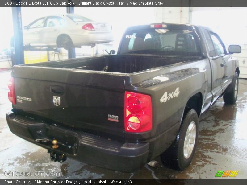 Brilliant Black Crystal Pearl / Medium Slate Gray 2007 Dodge Dakota SLT Club Cab 4x4