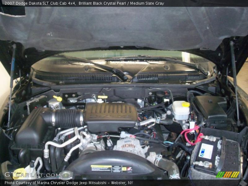 Brilliant Black Crystal Pearl / Medium Slate Gray 2007 Dodge Dakota SLT Club Cab 4x4