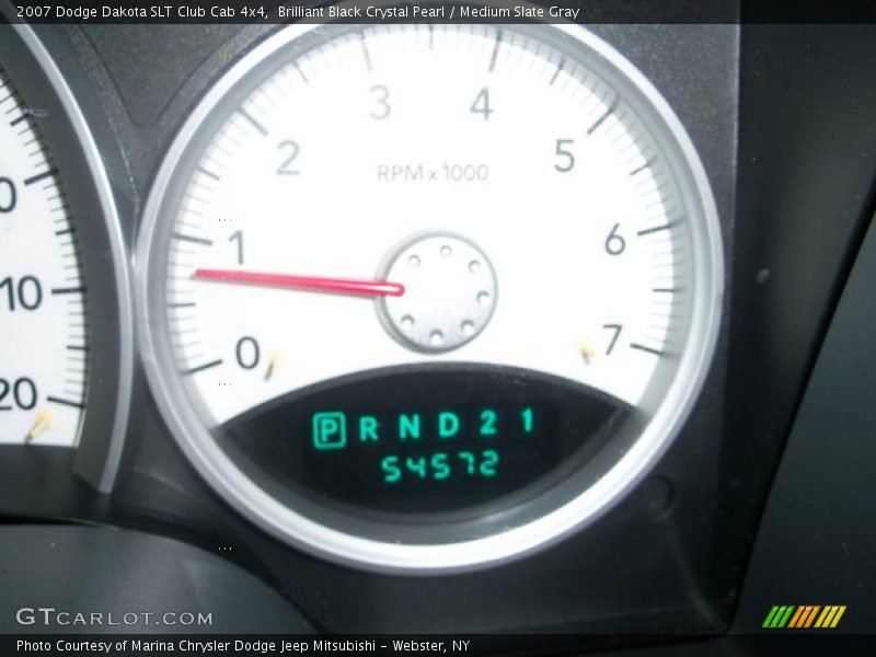 Brilliant Black Crystal Pearl / Medium Slate Gray 2007 Dodge Dakota SLT Club Cab 4x4