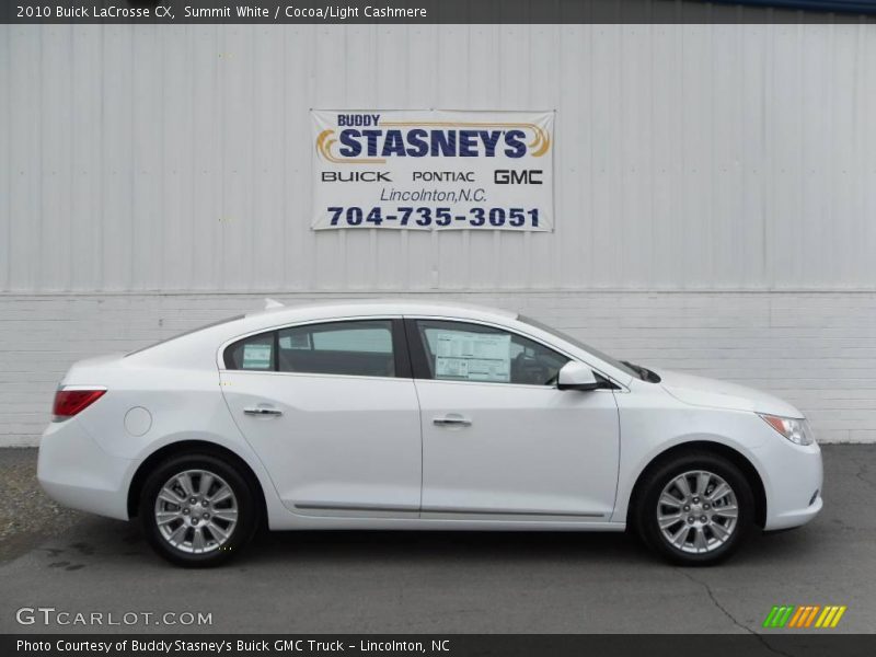 Summit White / Cocoa/Light Cashmere 2010 Buick LaCrosse CX