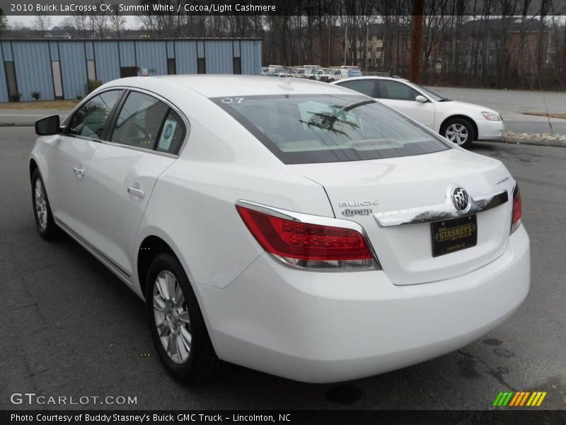 Summit White / Cocoa/Light Cashmere 2010 Buick LaCrosse CX