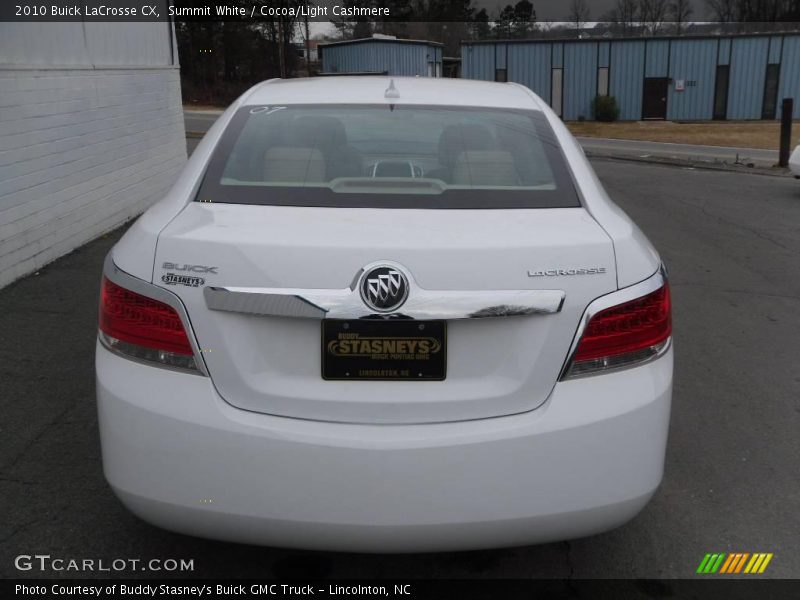Summit White / Cocoa/Light Cashmere 2010 Buick LaCrosse CX