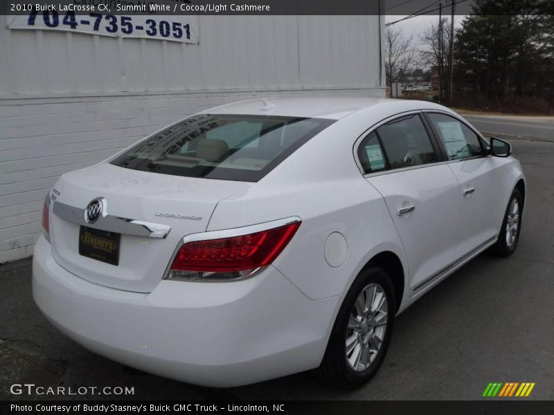 Summit White / Cocoa/Light Cashmere 2010 Buick LaCrosse CX