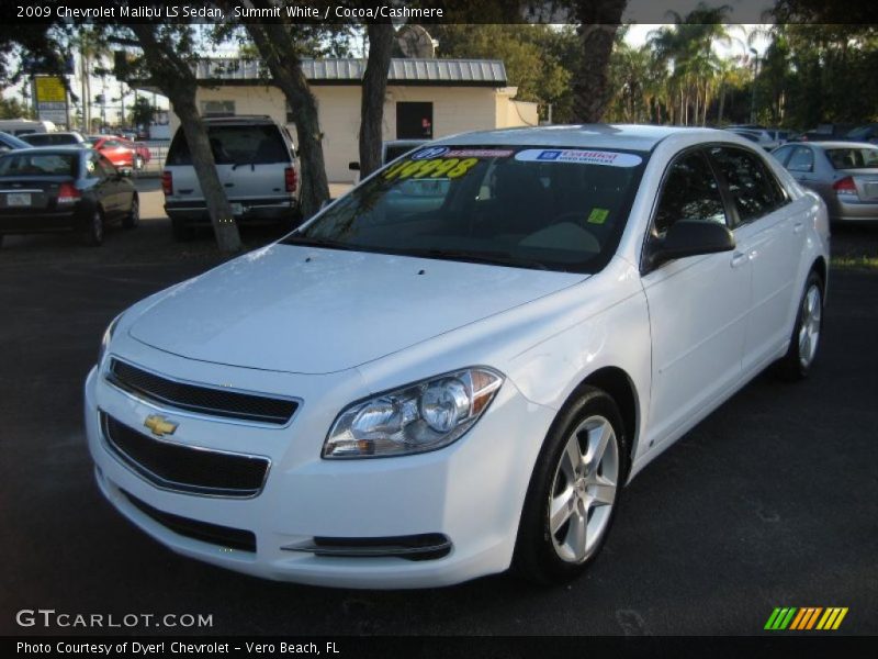 Summit White / Cocoa/Cashmere 2009 Chevrolet Malibu LS Sedan