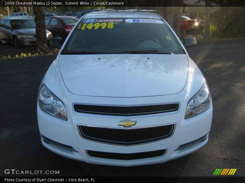 Summit White / Cocoa/Cashmere 2009 Chevrolet Malibu LS Sedan