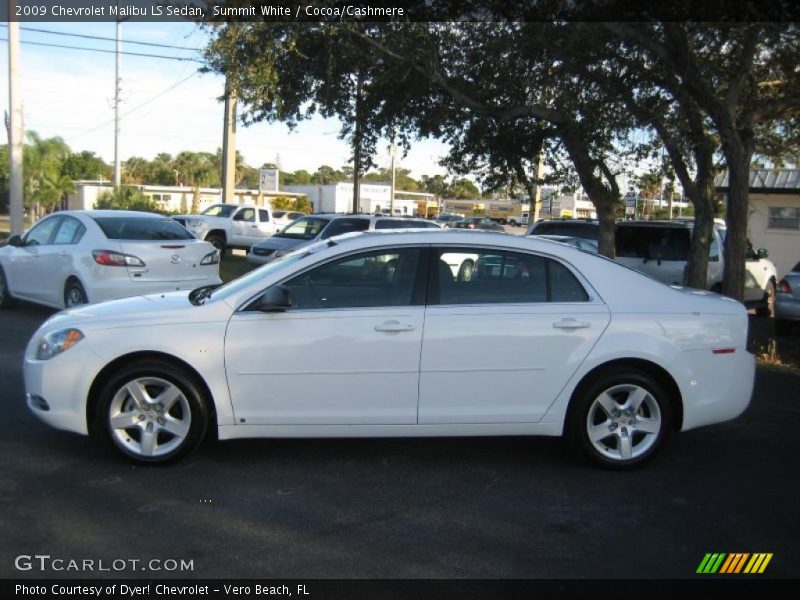 Summit White / Cocoa/Cashmere 2009 Chevrolet Malibu LS Sedan