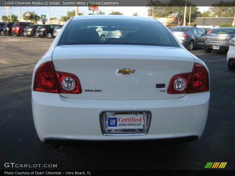 Summit White / Cocoa/Cashmere 2009 Chevrolet Malibu LS Sedan
