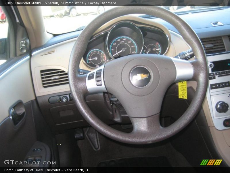 Summit White / Cocoa/Cashmere 2009 Chevrolet Malibu LS Sedan
