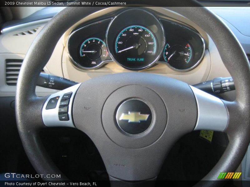 Summit White / Cocoa/Cashmere 2009 Chevrolet Malibu LS Sedan