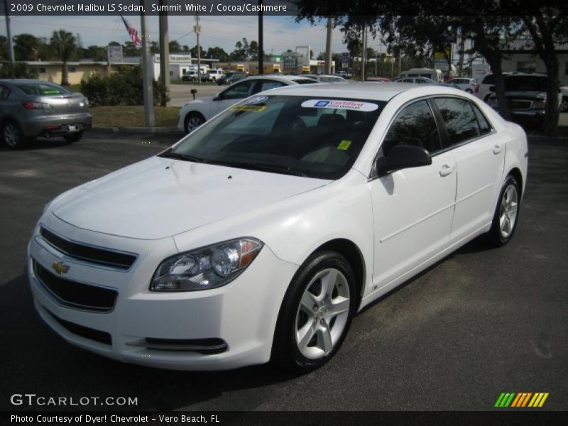 Summit White / Cocoa/Cashmere 2009 Chevrolet Malibu LS Sedan