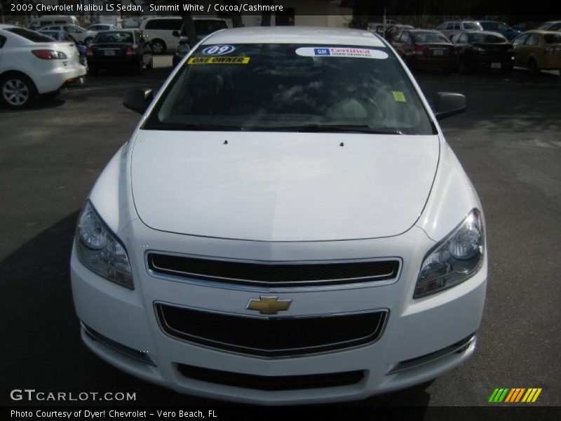 Summit White / Cocoa/Cashmere 2009 Chevrolet Malibu LS Sedan