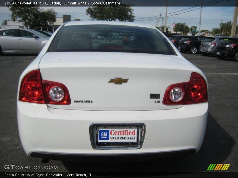 Summit White / Cocoa/Cashmere 2009 Chevrolet Malibu LS Sedan