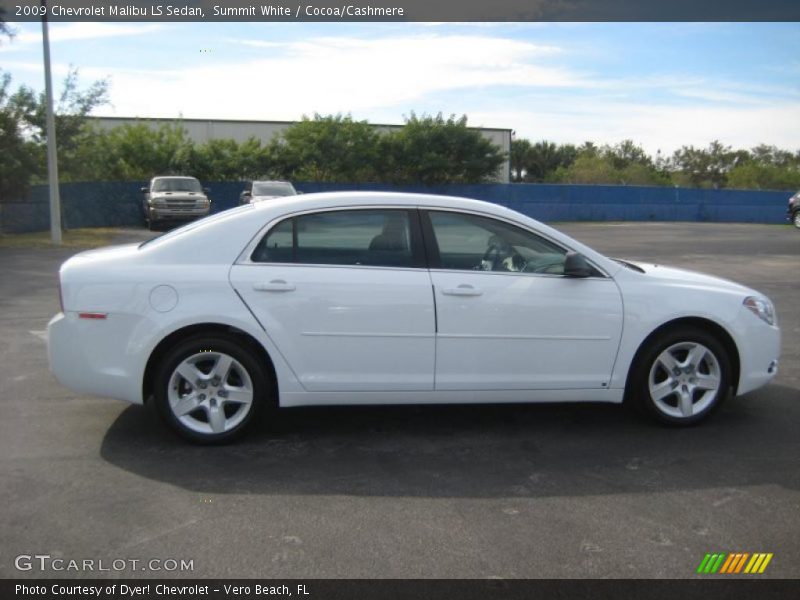 Summit White / Cocoa/Cashmere 2009 Chevrolet Malibu LS Sedan