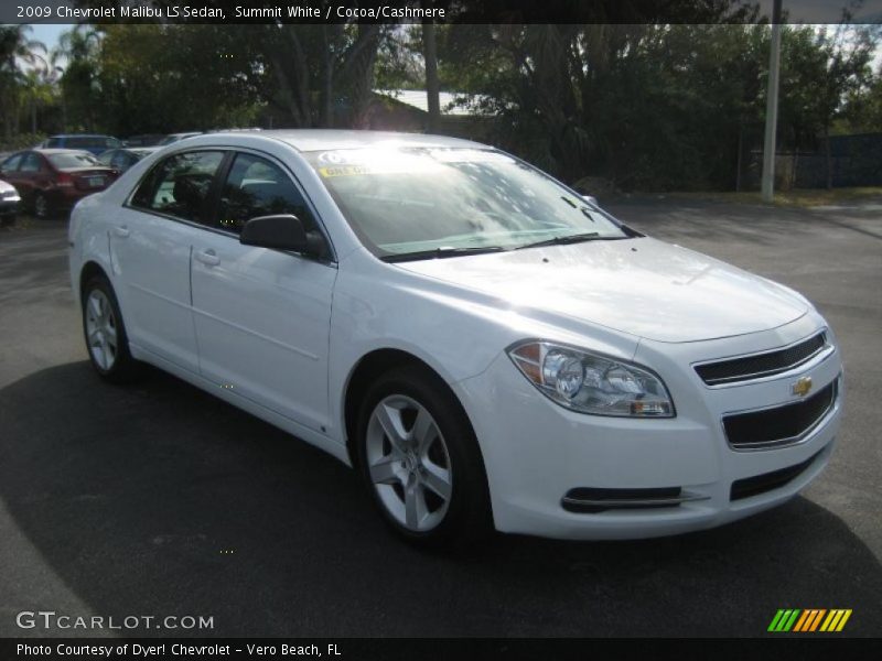 Summit White / Cocoa/Cashmere 2009 Chevrolet Malibu LS Sedan