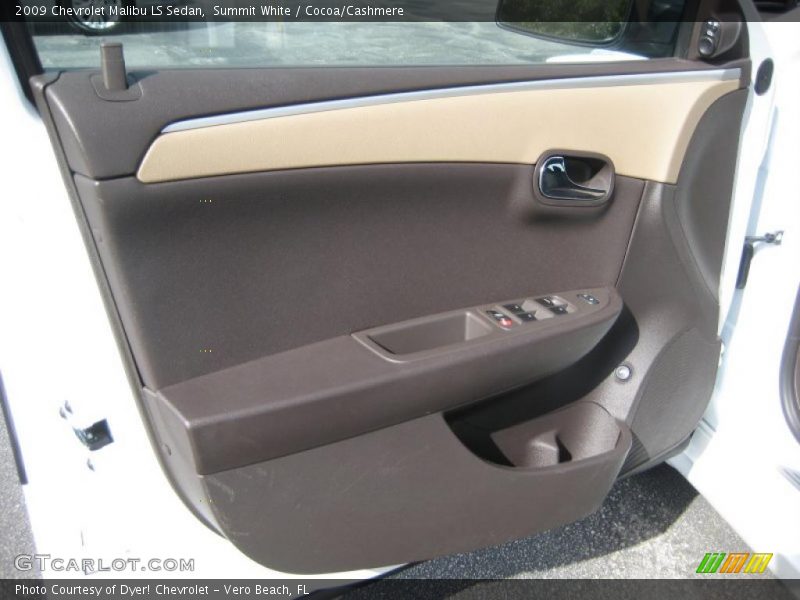 Summit White / Cocoa/Cashmere 2009 Chevrolet Malibu LS Sedan