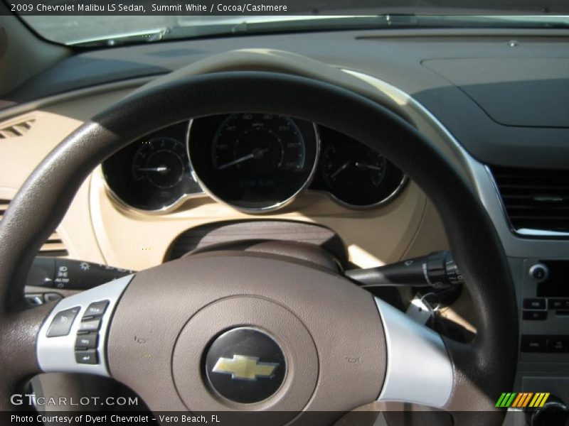 Summit White / Cocoa/Cashmere 2009 Chevrolet Malibu LS Sedan