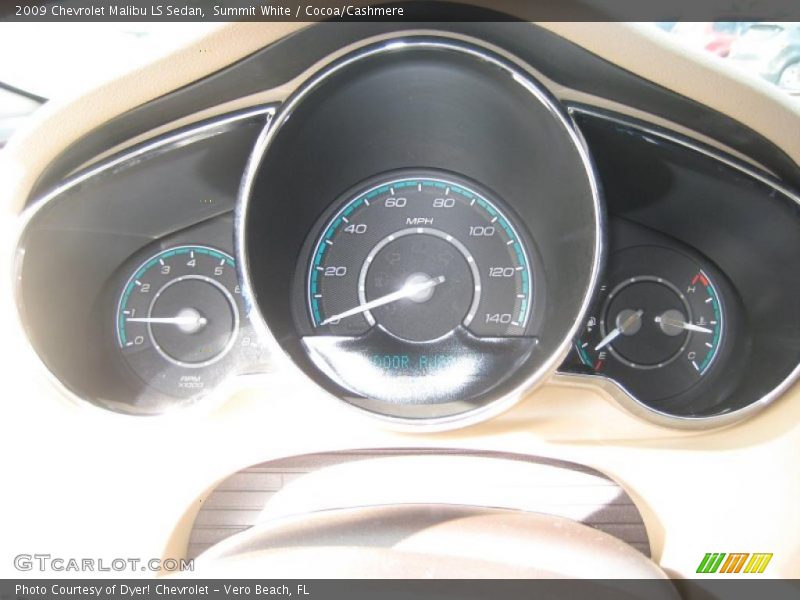 Summit White / Cocoa/Cashmere 2009 Chevrolet Malibu LS Sedan