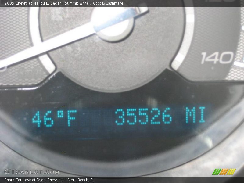 Summit White / Cocoa/Cashmere 2009 Chevrolet Malibu LS Sedan