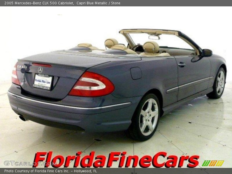 Capri Blue Metallic / Stone 2005 Mercedes-Benz CLK 500 Cabriolet