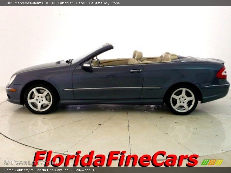 Capri Blue Metallic / Stone 2005 Mercedes-Benz CLK 500 Cabriolet