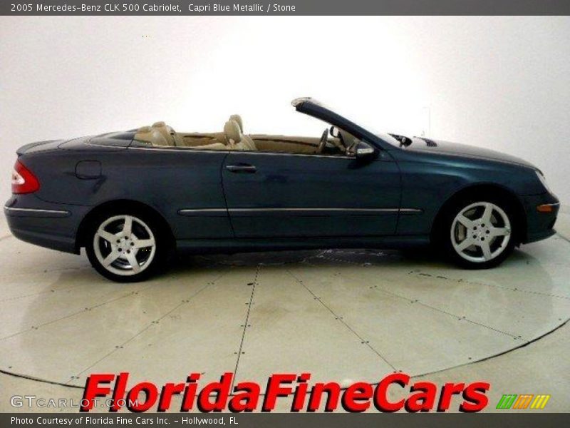 Capri Blue Metallic / Stone 2005 Mercedes-Benz CLK 500 Cabriolet