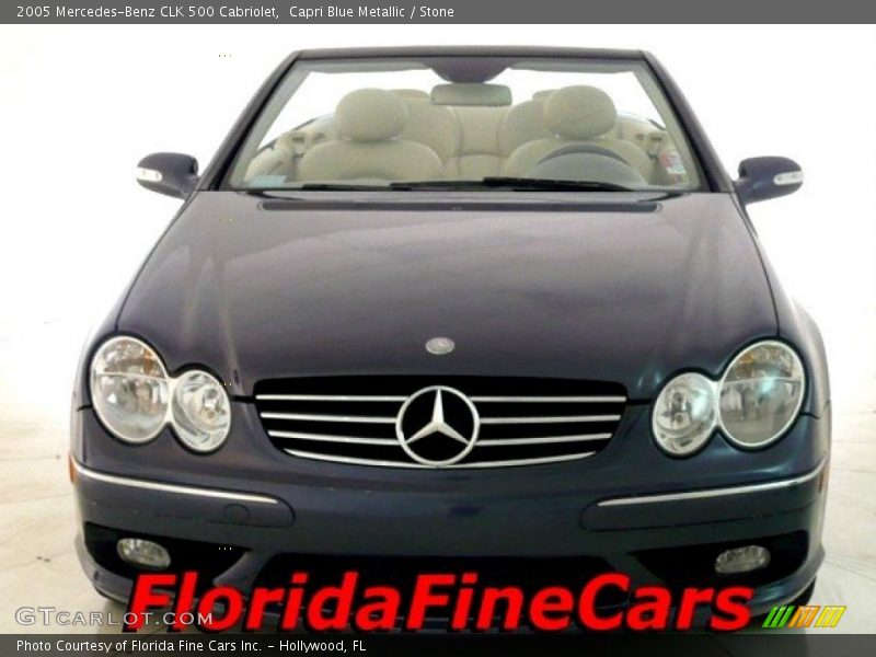 Capri Blue Metallic / Stone 2005 Mercedes-Benz CLK 500 Cabriolet
